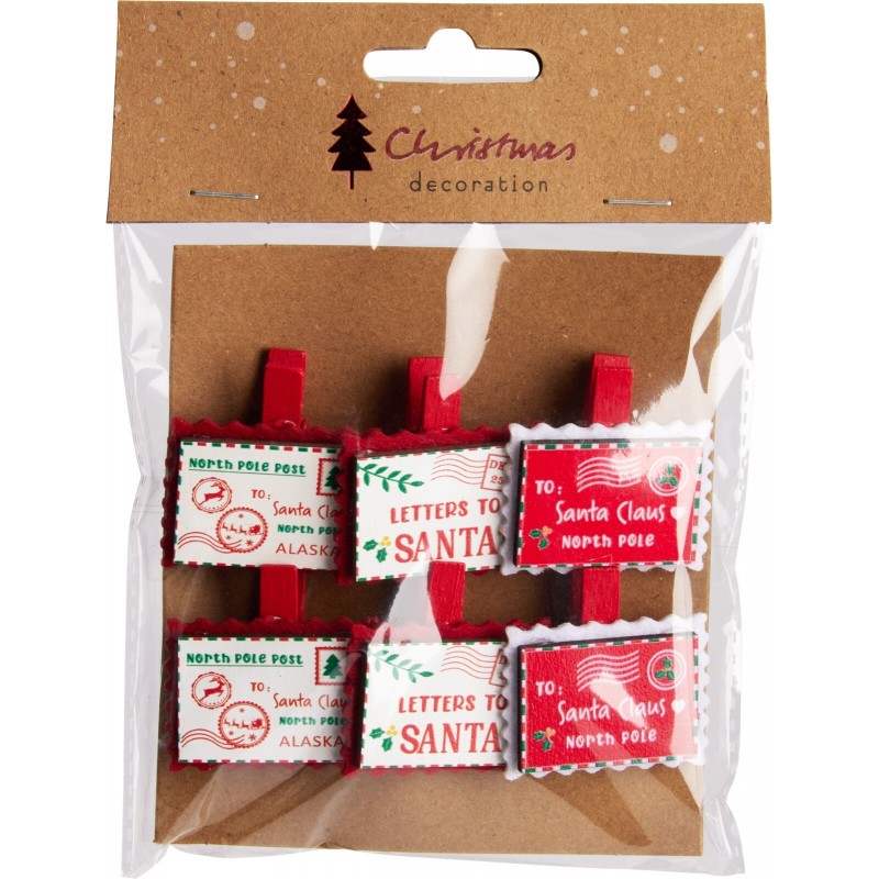 Clip Cartoline Natale Set da 6. Pezzo Singolo