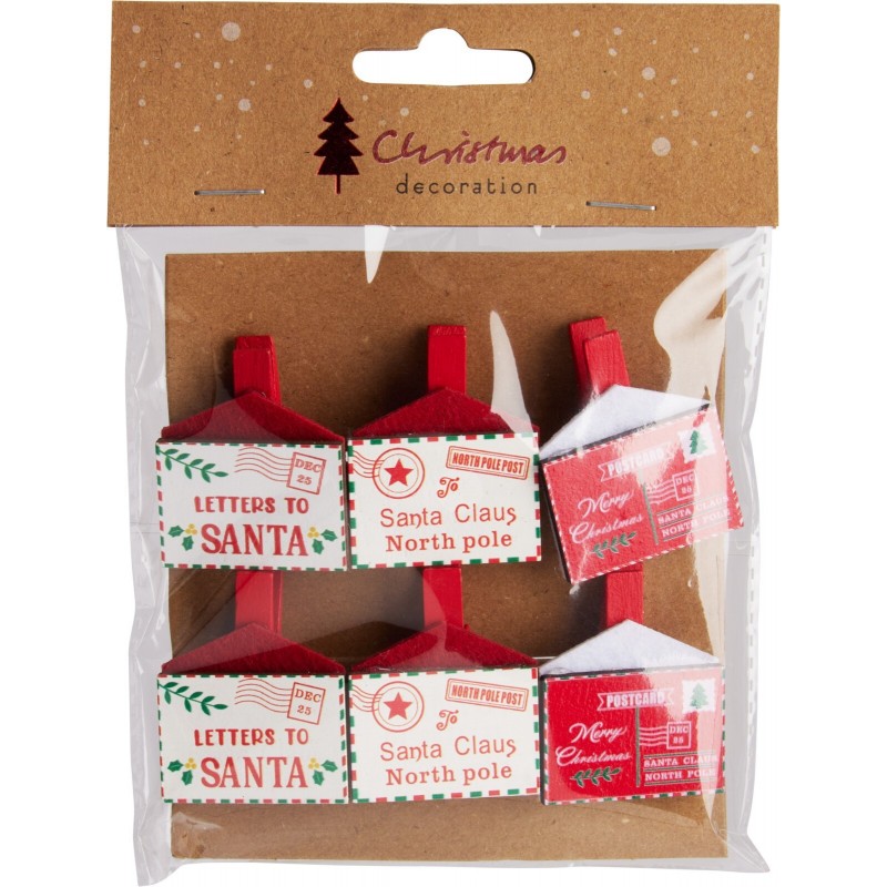 Clip Cartoline Natale Set da 6. Pezzo Singolo