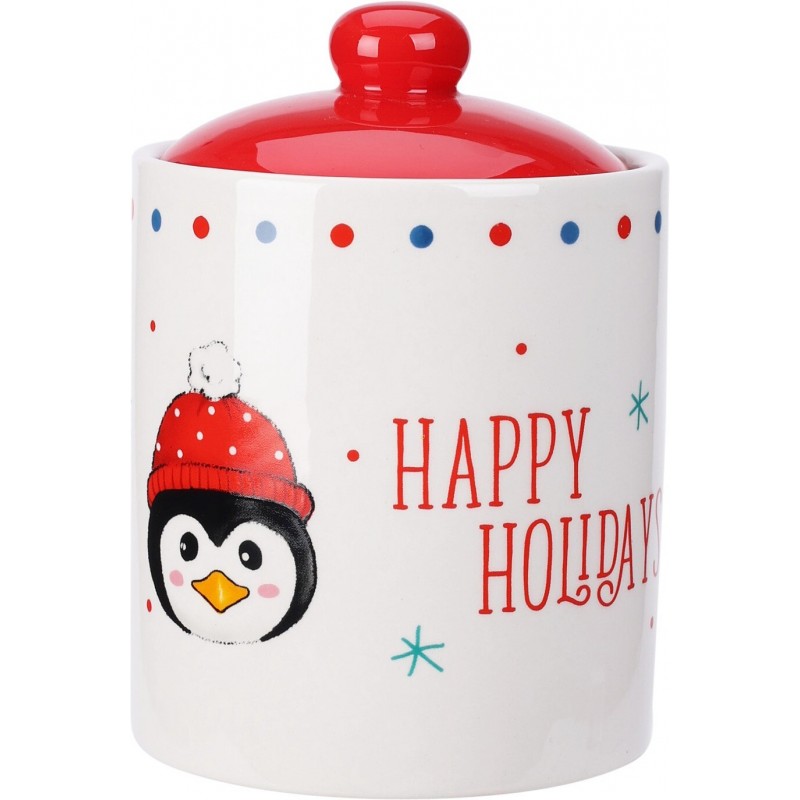 Ceramic Christmas Jar, 12x18 cm. Single Piece Ceramic Christmas Jar, 12x18 cm. Single Piece