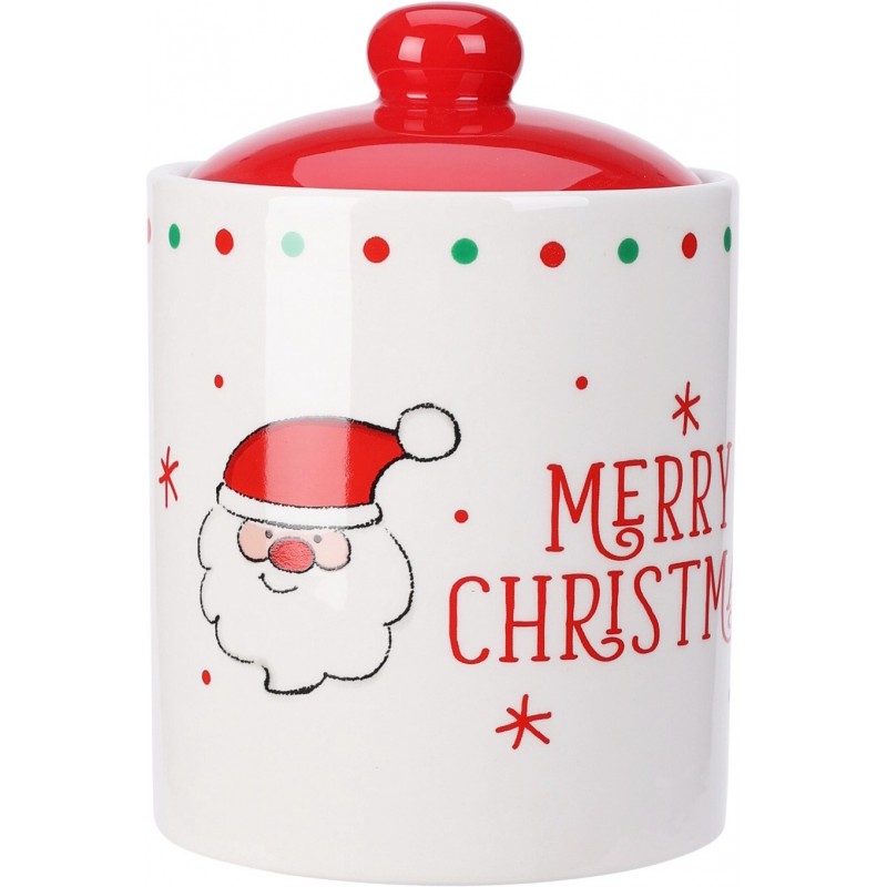 Ceramic Christmas Jar, 12x18 cm. Single Piece Ceramic Christmas Jar, 12x18 cm. Single Piece