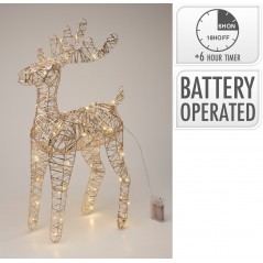 60cm Champagne LED Light-Up Reindeer