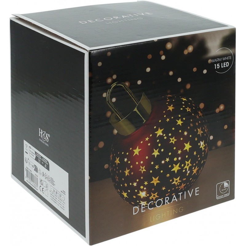 Sfera di Vetro con Led 15 Cm - Rosso