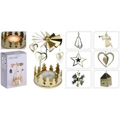 Porta Tea Light Girevole Oro. Pezzo Singolo