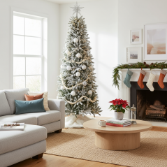 Albero di Natale Russel Innevato h180Ø65cm PE+PVC