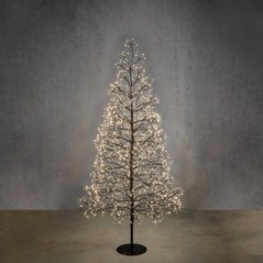 Albero di Natale Nero con 2100 LED Bianco Classico e Timer