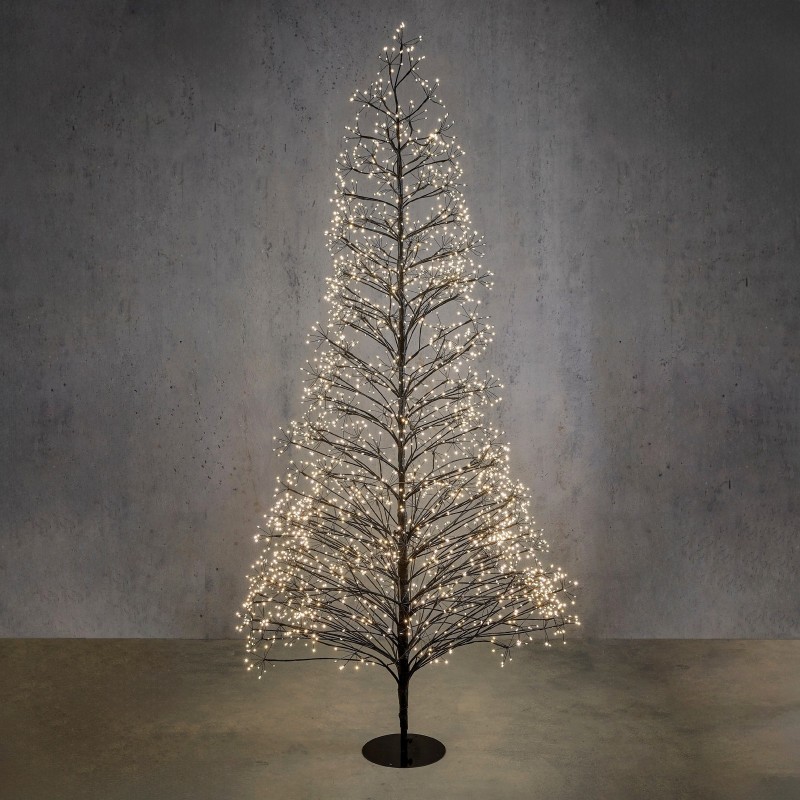 Albero di Natale Nero con 3000 LED Bianco Classico e Timer