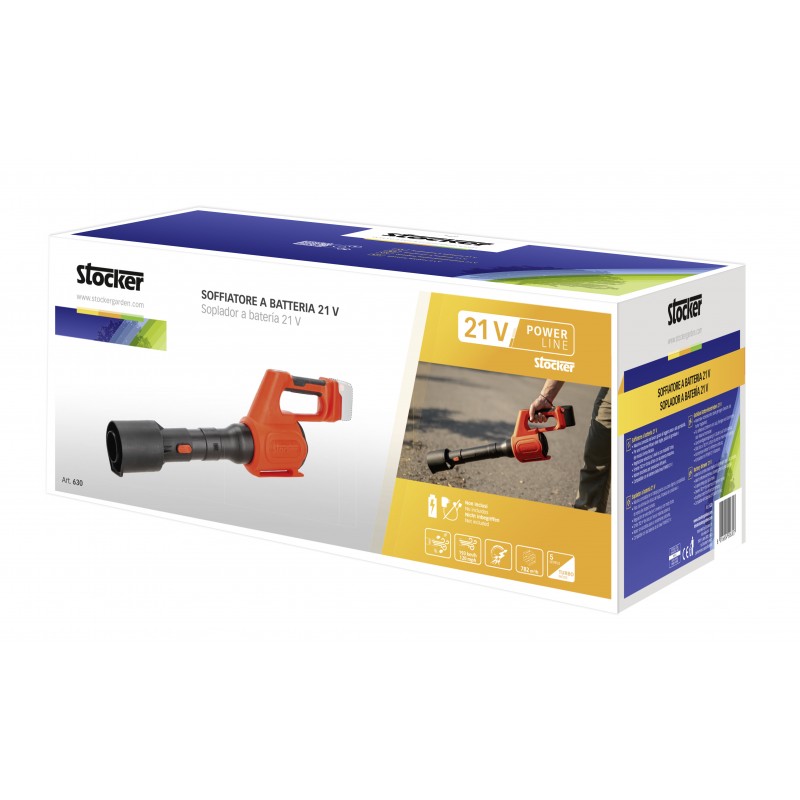 Stocker Soffiatore a batteria 21 V senza batteria, senza caricabatterie Stocker Soffiatore a batteria 21 V senza batteria, senza caricabatterie