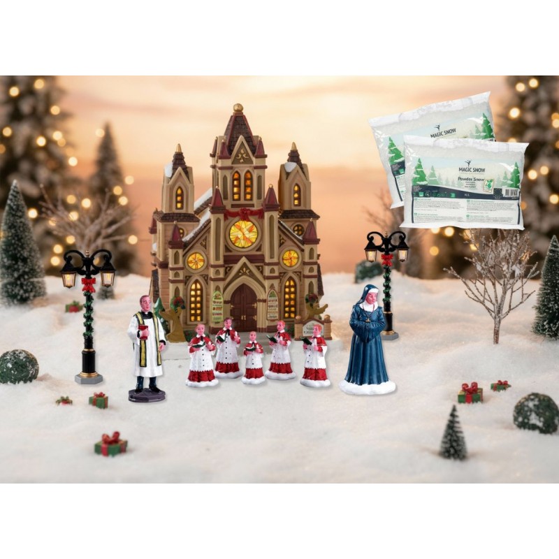 Lemax Grace Cathedral Pack with Free Snow Lemax Grace Cathedral Pack with Free Snow