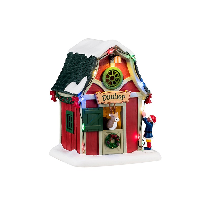 Lemax Santa's Reindeer Pack con Neve in Omaggio