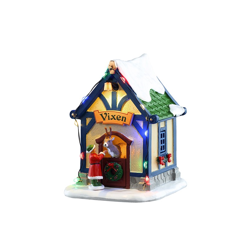 Lemax Santa's Reindeer Deluxe Pack con Neve in Omaggio