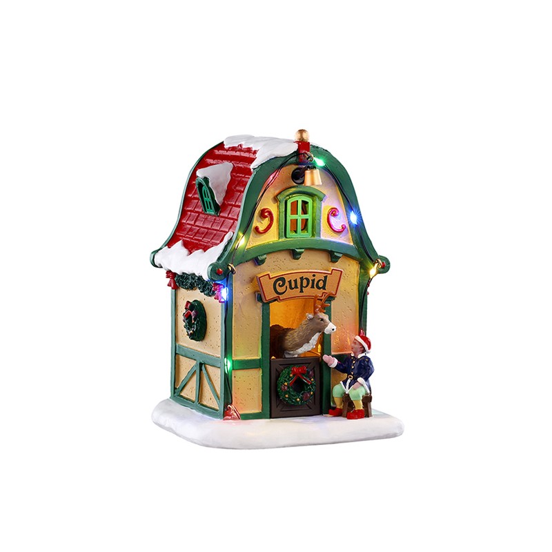 Lemax Santa's Reindeer Deluxe Pack con Neve in Omaggio