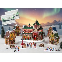 Lemax Santa's Reindeer Deluxe Pack con Neve in Omaggio