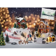 Lemax Ski Village Deluxe Pack con Neve in Omaggio