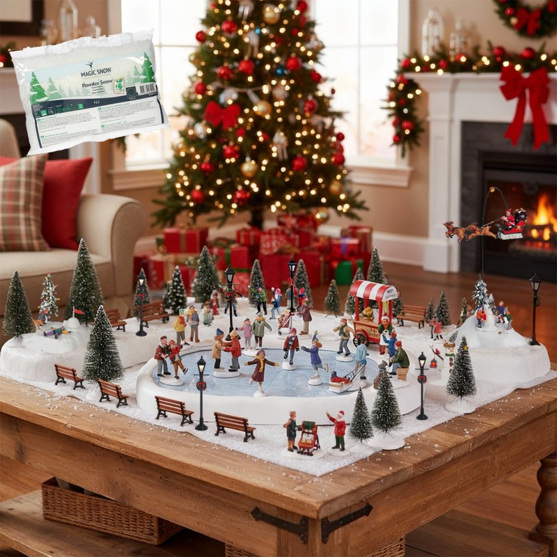 Lemax Skating Deluxe Pack con Neve in Omaggio