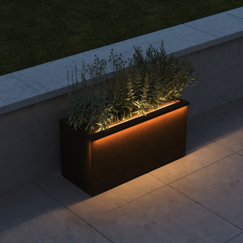 Supporto Magnetico Herstera per Luci in Corten per Fioriere CORTEN 40 - 150x7x3 cm