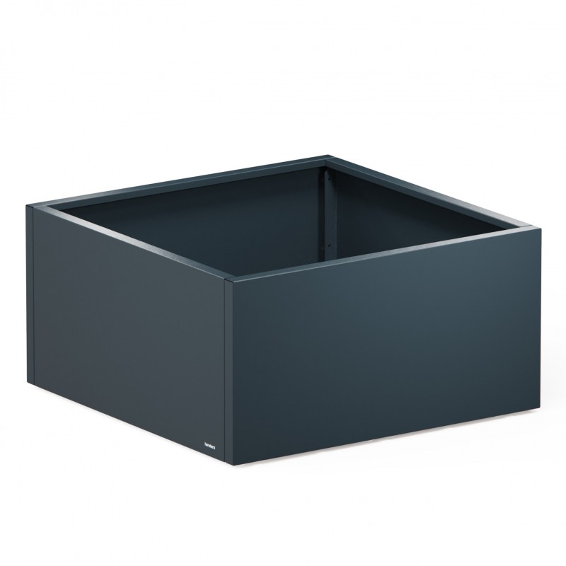 Fioriera Cubo Basso Herstera PLANTER LOW CUBE in Metallo colore Antracite 100x100x50 cm