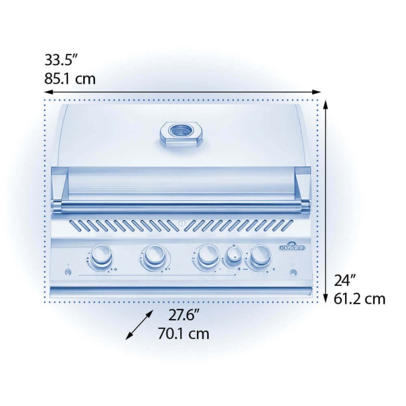 Barbecue Napoleon a gas da Incasso BUILT-IN 700 32 inox cod. BIG32RBPSS