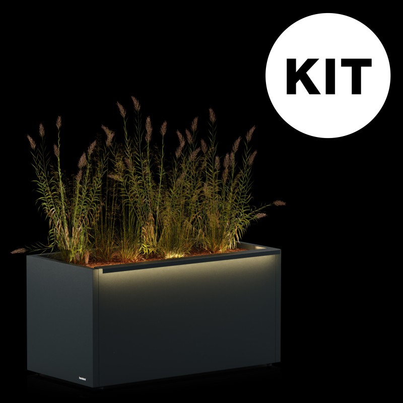 Fioriera Herstera PLANTER 50 KIT COMPLETO in Metallo 100x50x50 cm