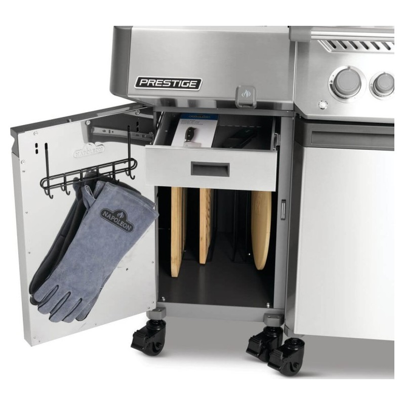 Set of 2 Under Grill Storage for Napoleon Prestige 500/665 Inox code 68003