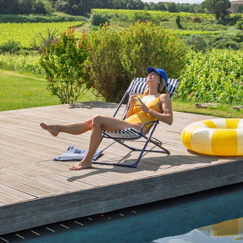 TRANSASWING Rocking Sun Lounger LaFuma LFM5394 Indigo Stripe