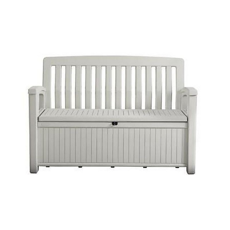 Keter PATIO BENCH Resin Chest White Keter PATIO BENCH Resin Chest White