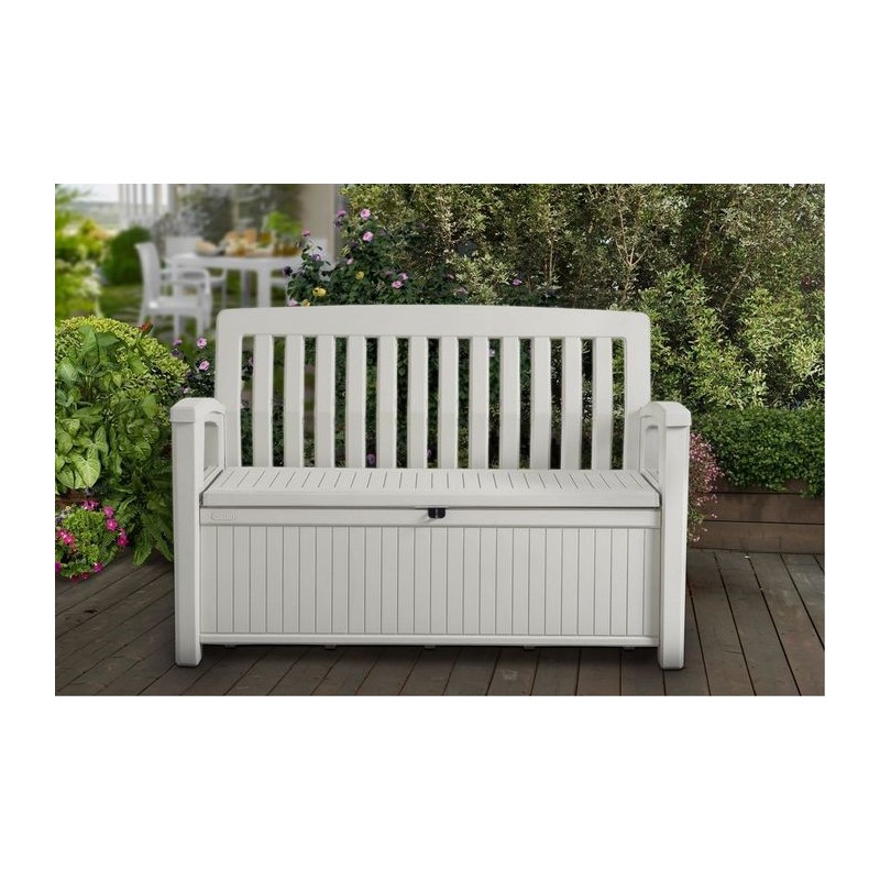 Keter PATIO BENCH Resin Chest White Keter PATIO BENCH Resin Chest White
