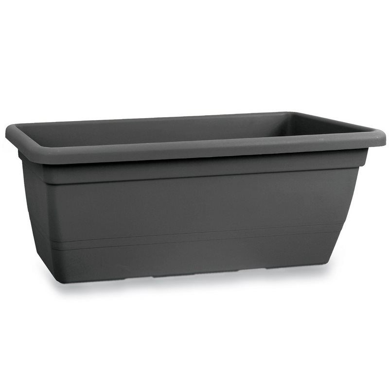 PAFEN Vaso Fiori Effetto Rattan - Plastica Resistente, Antracite, Diametro 30 Cm Con Sottovaso
