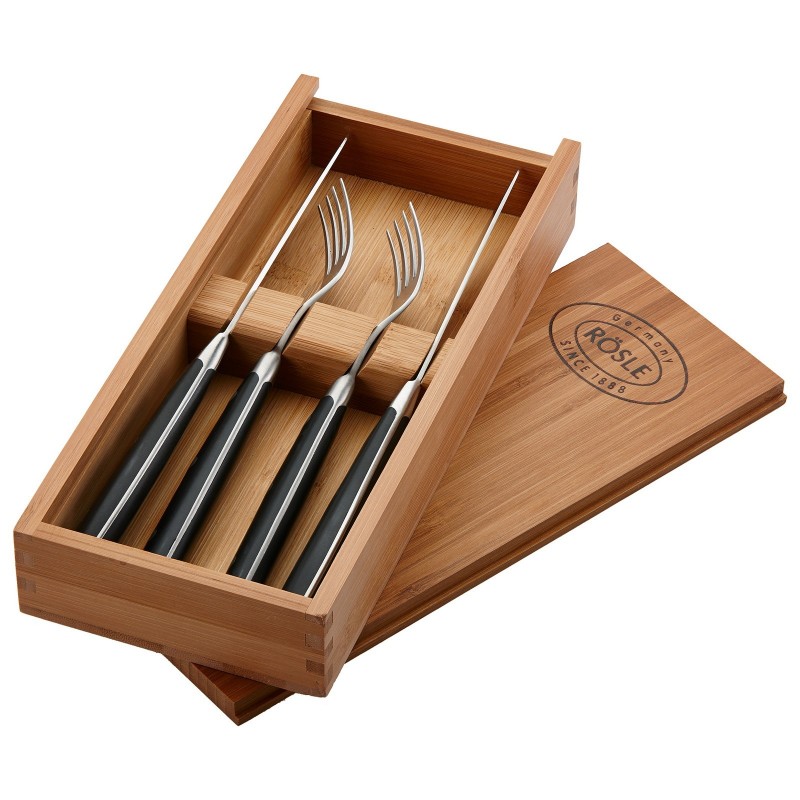 Rösle Steak Cutlery Set in Wooden Box 4 pcs cod. 250146