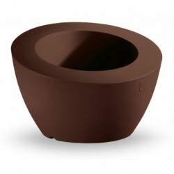 Geda Vaso Genesis Tondo In Resina - Altezza 85 Cm, Larghezza 38 Cm, Colore Antracite - Made In Italy
