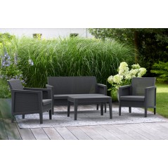 Keter ATLAS FORMA Table and Chairs Set with Graphite Cushions