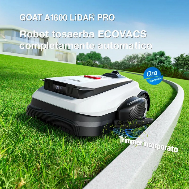 Robot Tagliaerba Automatico ECOVACS serie GOAT A1600 LiDar PRO Care Kit EU - fino a 1600 m²