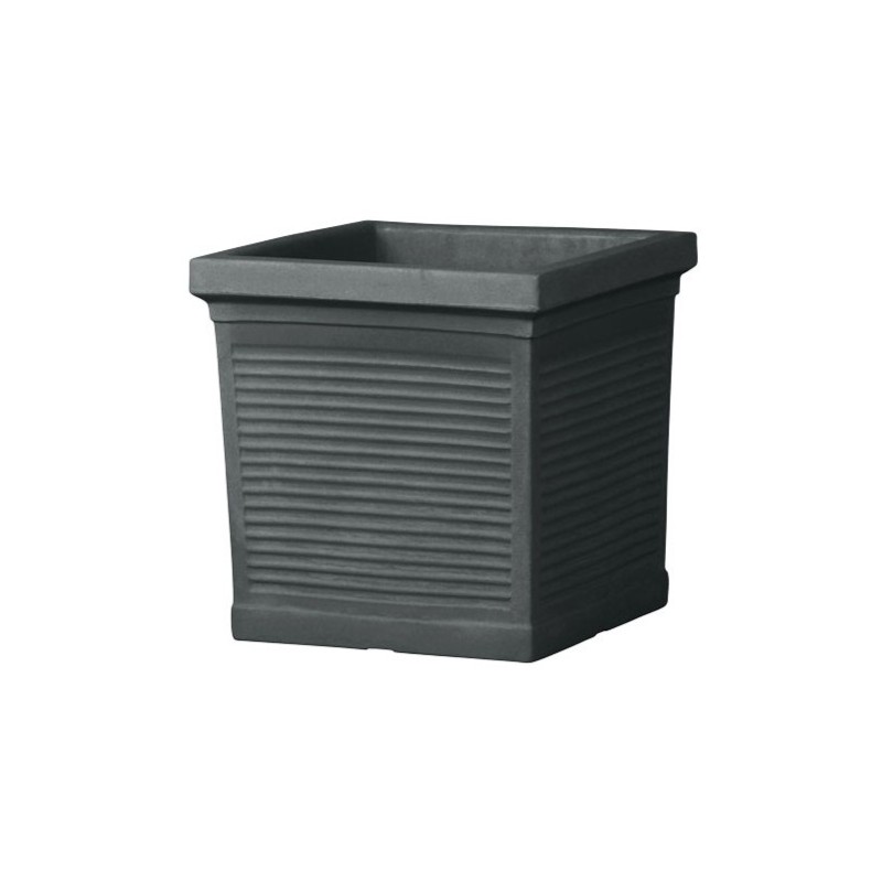 Vaso Quadro Millerighe 40 cm Antracite FINE SERIE Vaso Quadro Millerighe 40 cm Antracite FINE SERIE