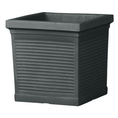 Vaso Quadro Millerighe 40 cm Antracite FINE SERIE