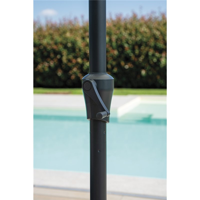 Ombrellone da Giardino Montana In Alluminio con Palo Centrale 3x3 mt Ecru' - Antracite Greenwood