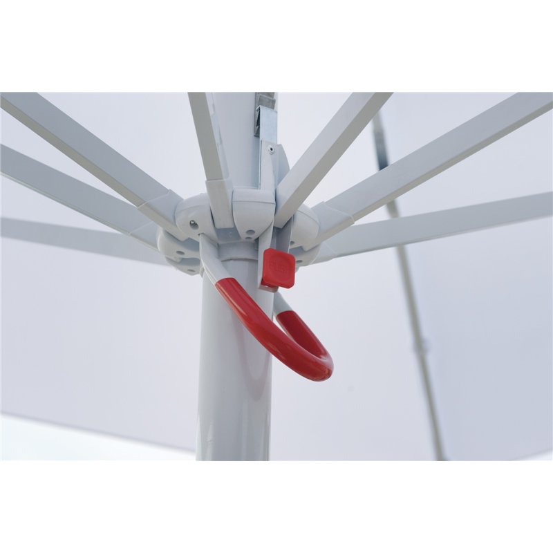 Greenwood Ombrellone Push Up In Alluminio  con Palo Centrale 3x3 mt Bianco - Bianco