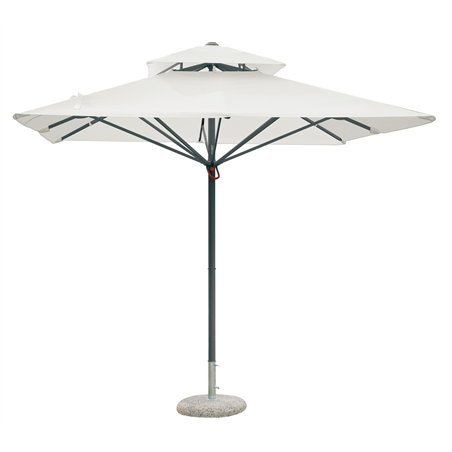 Ombrellone Push Up In Alluminio con Palo Centrale 3x3 mt Ecru' - Antracite