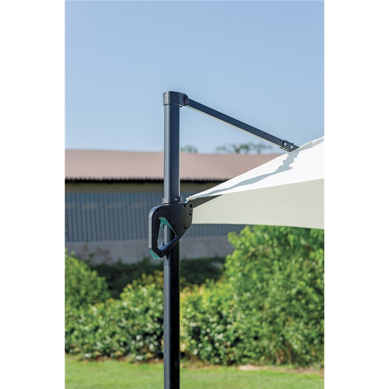 Greenwood Iron Garden Parasol with Side Pole Ø2.7 m Ecru - Anthracite
