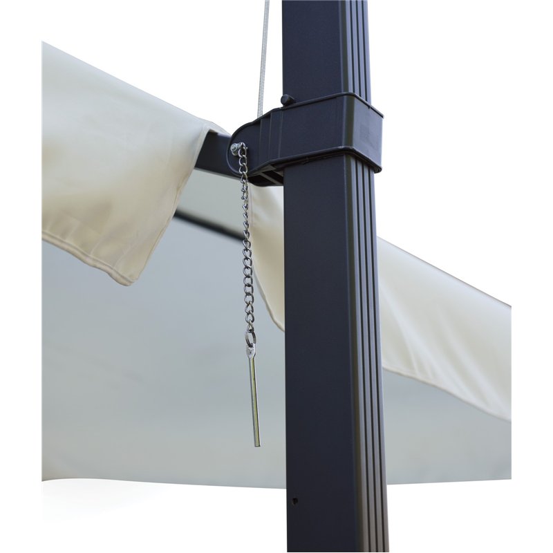 Ombrellone da Giardino Florida In Alluminio con Palo Laterale 3x3 mt Ecru' - Antracite Greenwood