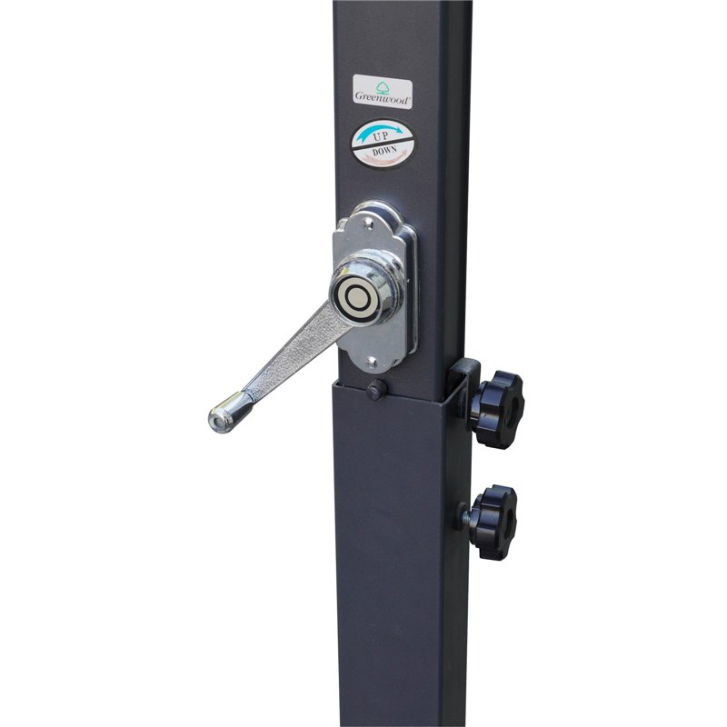 Greenwood Ombrellone Florida In Alluminio con Palo Laterale 3x3 mt Ecru' - Antracite