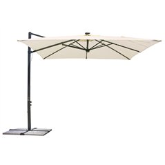 Ombrellone Florida In Alluminio con Palo Laterale con Luci 3x3 mt Ecru' - Antracite