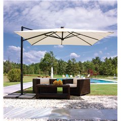 Ombrellone Florida In Alluminio con Palo Laterale con Luci 3x3 mt Ecru' - Antracite