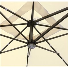 Ombrellone Florida In Alluminio con Palo Laterale con Luci 3x3 mt Ecru' - Antracite