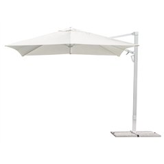 Ombrellone Alabama In Alluminio con Palo Laterale 3x3 mt Bianco - Bianco