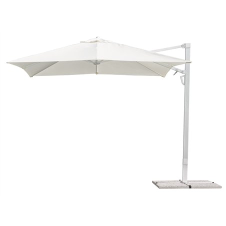 Ombrellone Alabama In Alluminio con Palo Laterale 3x3 mt Bianco - Bianco