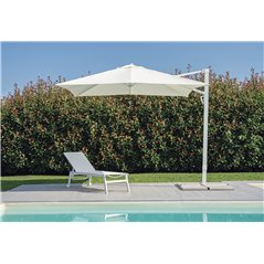 Greenwood Ombrellone Alabama In Alluminio con Palo Laterale 3x3 mt Bianco - Bianco