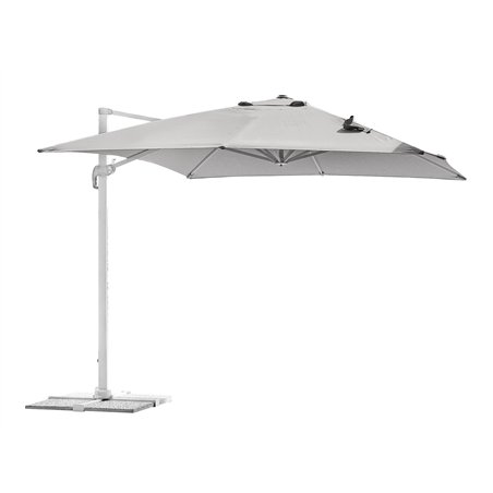 Ombrellone California In Alluminio con Palo Laterale 3x4 mt Spuncrylic Grigio - Bianco