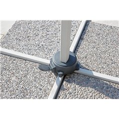 Ombrellone California In Alluminio  con Palo Laterale 3x4 mt Spuncrylic Grigio - Bianco