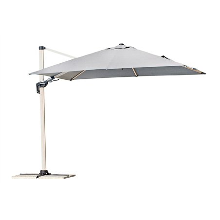 Ombrellone California In Alluminio con Palo Laterale 3x3 mt Spuncrylic Grigio - Wooden Look