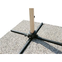 Ombrellone California In Alluminio con Palo Laterale 3x3 mt Spuncrylic Grigio - Wooden Look