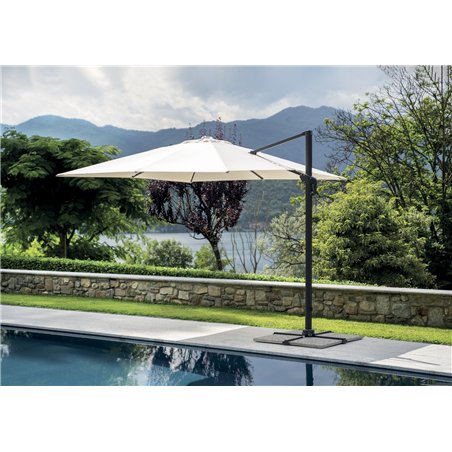 Greenwood Ombrellone Colorado In Alluminio con Palo Laterale 3x3 mt Ecru' - Antracite